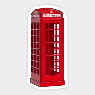 Red English Phone booth Sticker